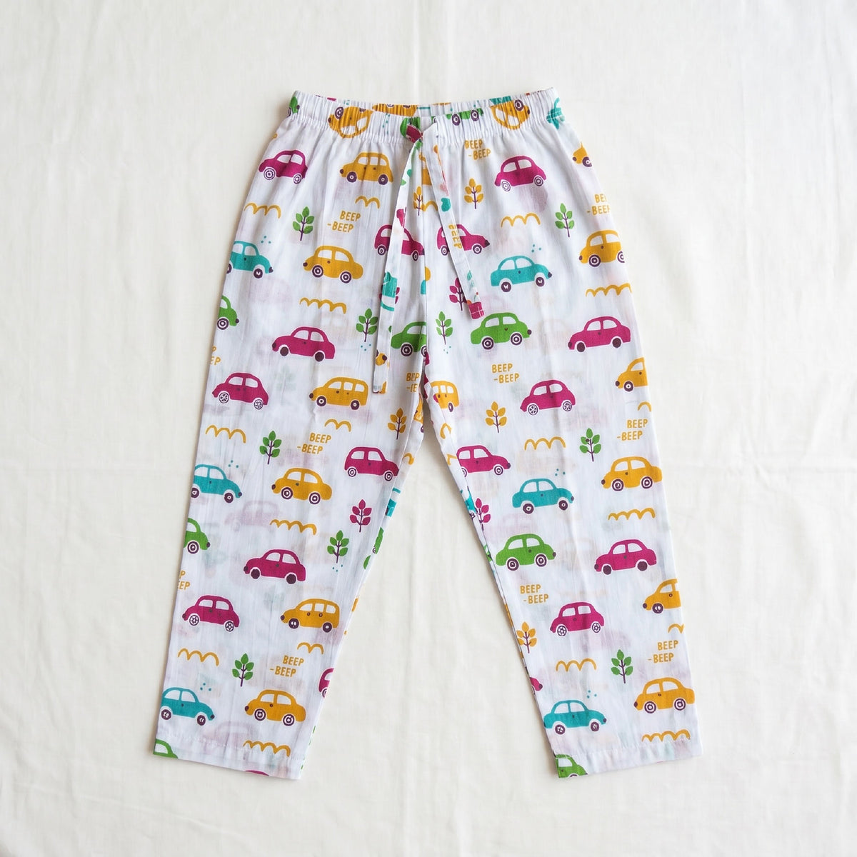 Vastra Cambric Cotton Play to Sleep Cord-Set colourful cars