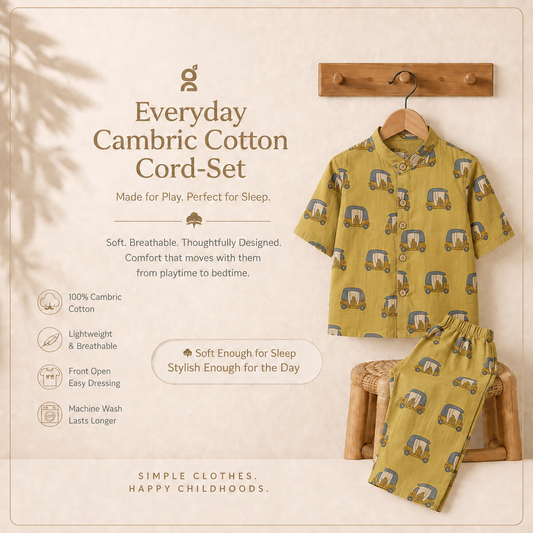 Vastra Cambric Cotton Play to Sleep Cord-Set green auto