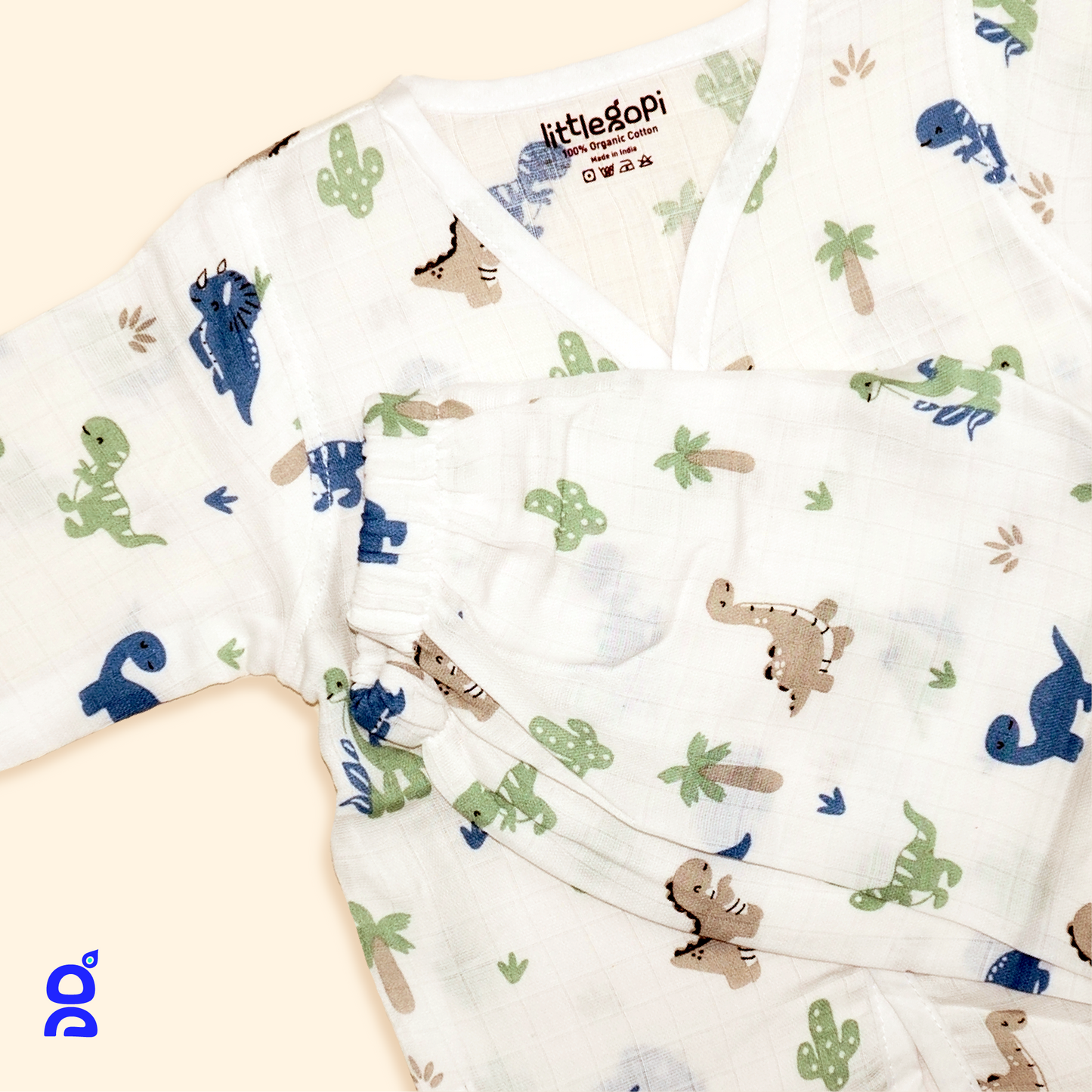 Organic Muslin Sleepsuit Pack of 1 (Full Sleeve)