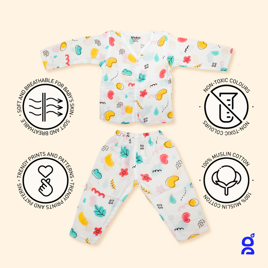 Organic Muslin Sleepsuit Pack of 4 (Full Sleeve)