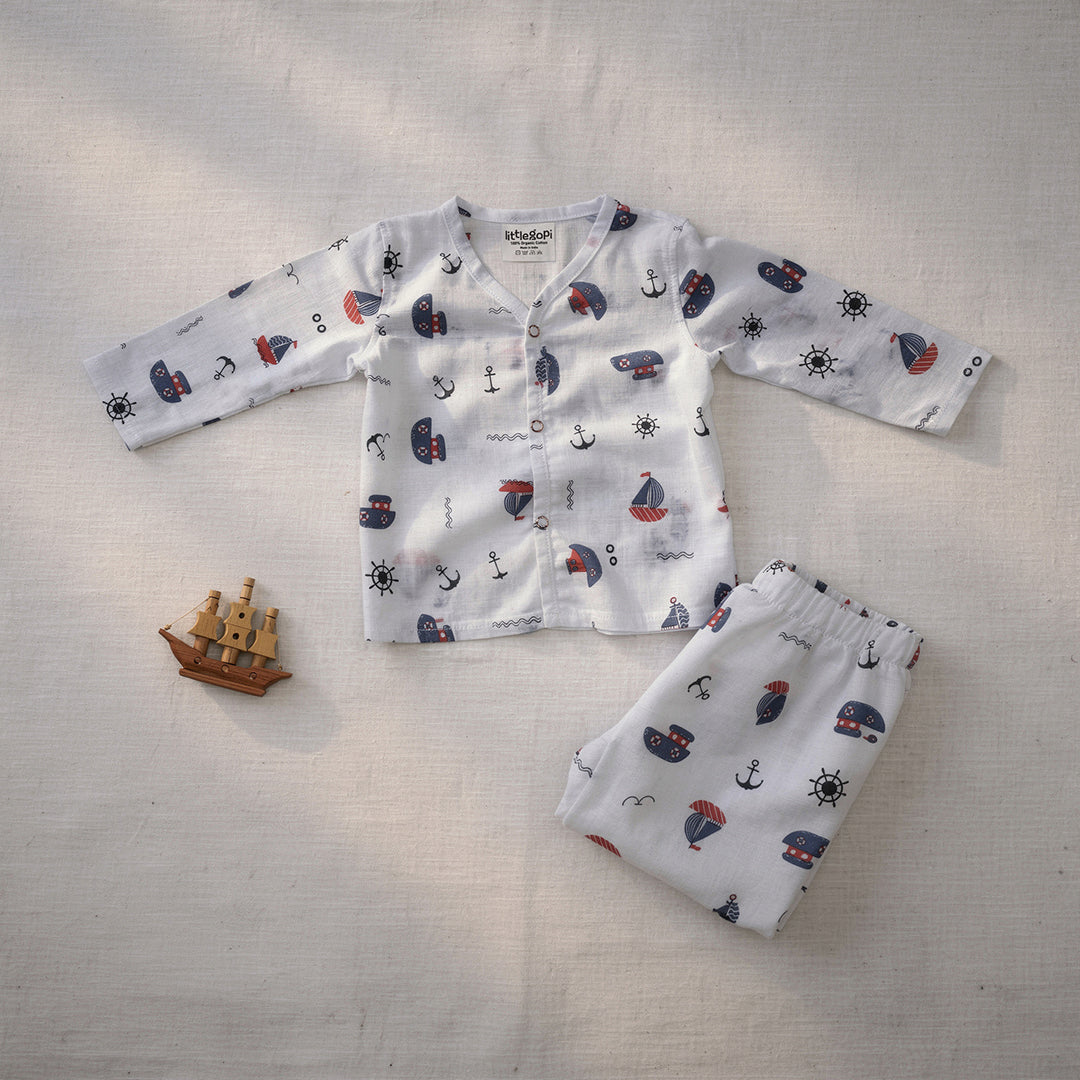 Vastra Organic Full Sleeve Muslin 4 sets Pyjamas