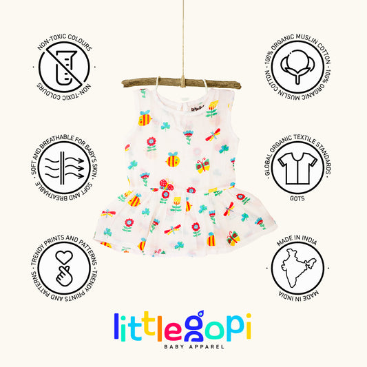 Muslin Cotton Frocks For Baby Girl (Pack Of 5)