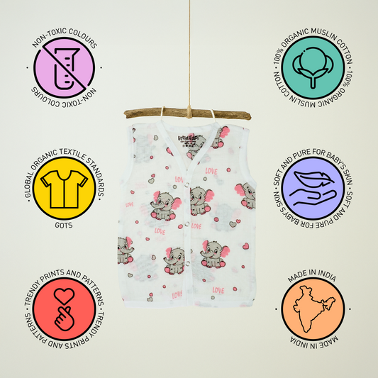 Muslin Cotton Button Jabla (Pack of 3)