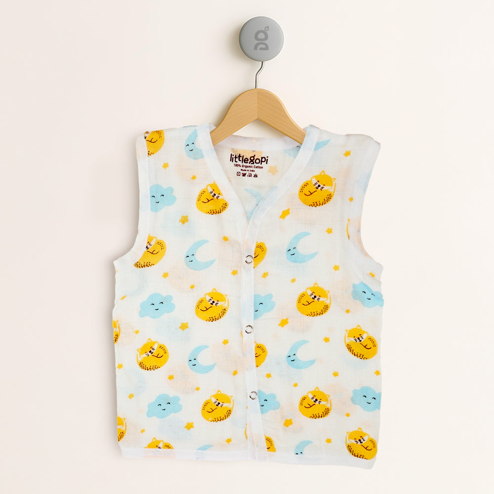 Muslin Cotton Button Jabla (Pack of 3)