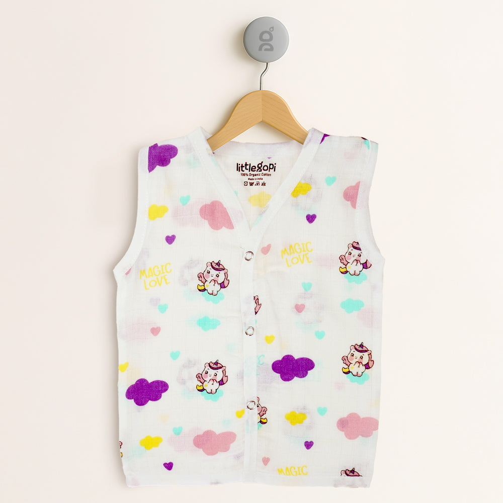 Muslin Cotton Button Jabla (Pack of 3)