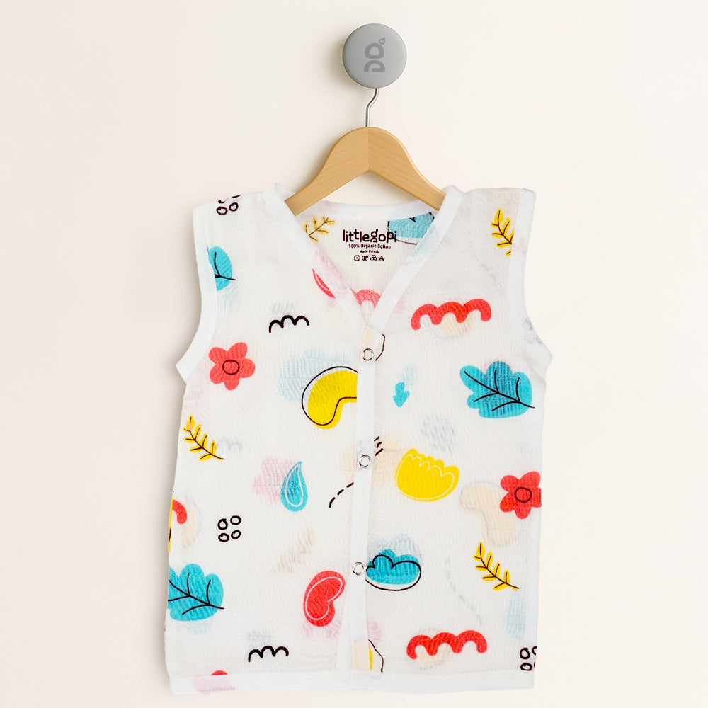 Muslin Cotton Button Jabla (Pack of 3)