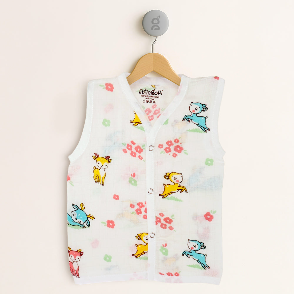Muslin Cotton Button Jabla (Pack of 3)