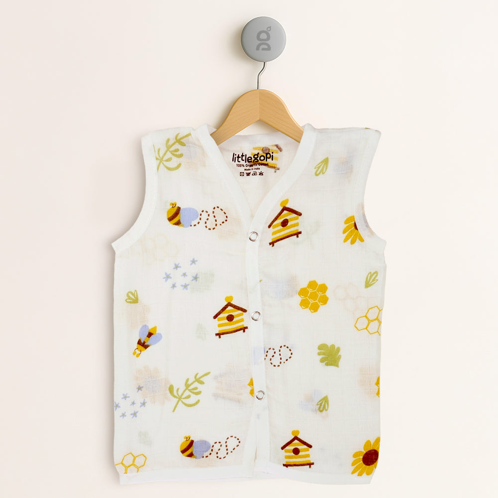 Muslin Cotton Button Jabla (Pack of 5)