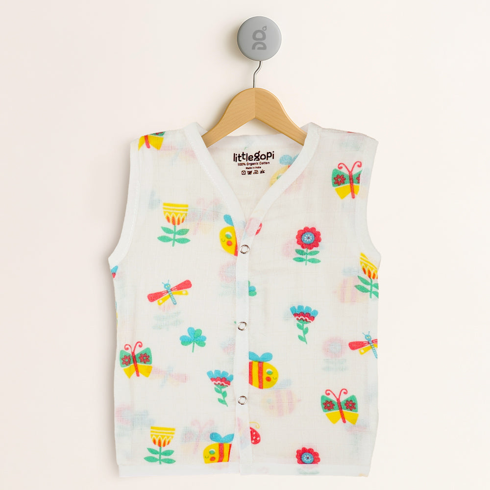 Muslin Cotton Button Jabla (Pack of 3)