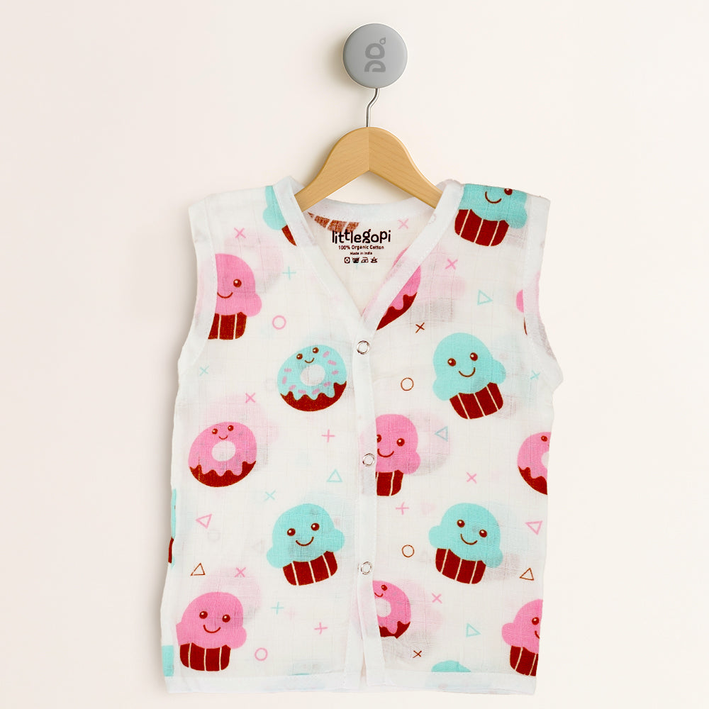 Muslin Cotton Button Jabla (Pack of 3)
