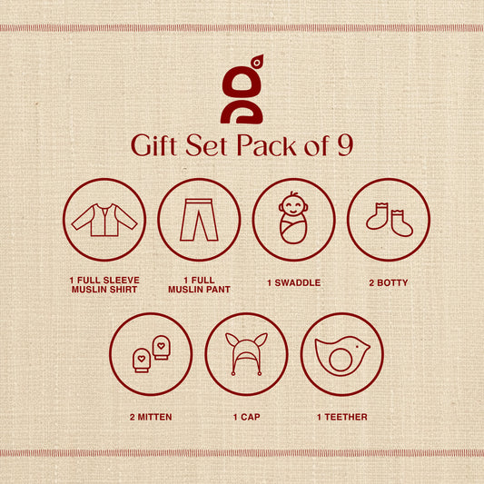 Vastra Organic Muslin 9 pcs New Born baby Gift