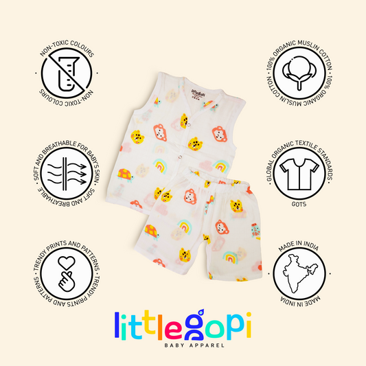 Organic Cotton Muslin Cord Set (Pack of 3)