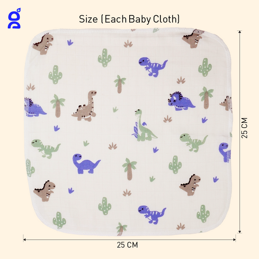 Premium Muslin Cotton Washcloth for New Born (Pack of 5)