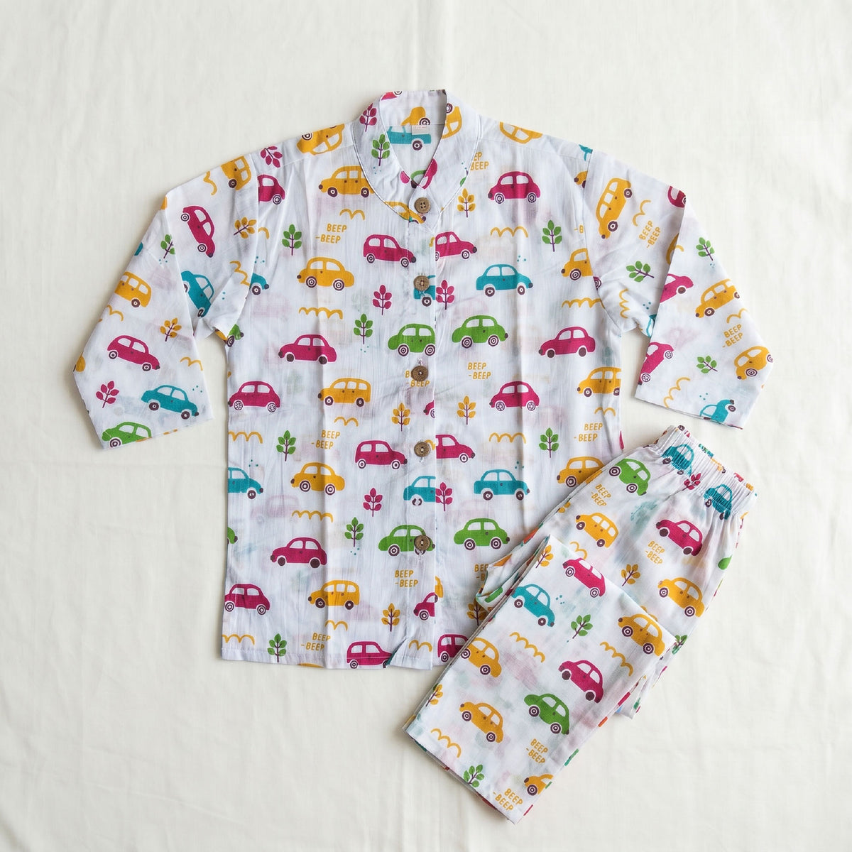 Vastra Cambric Cotton Play to Sleep Cord-Set colourful cars