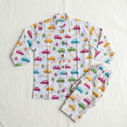 Vastra Cambric Cotton Play to Sleep Cord-Set colourful cars