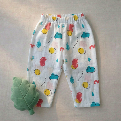 Vastra Organic Coloured Half Sleeve Muslin 2 sets Pyjamas (peanut and penguin print)