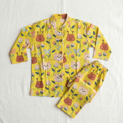 Vastra Cambric Cotton Play to Sleep Cord-Set Yellow Bear