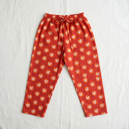 Vastra Cambric Cotton Play to Sleep Cord-Set Red hearts