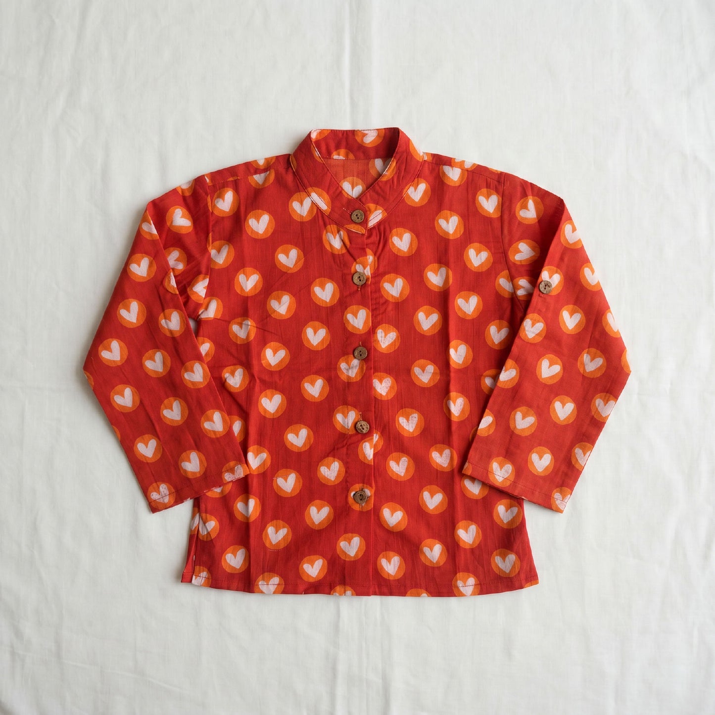 Vastra Cambric Cotton Play to Sleep Cord-Set Red hearts