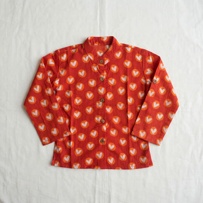 Vastra Cambric Cotton Play to Sleep Cord-Set Red hearts
