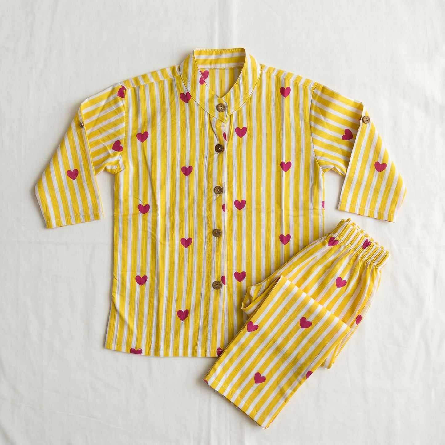 Vastra Cambric Cotton Play to Sleep Cord-Set Yellow Heart