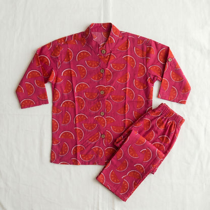 Vastra Cambric Cotton Play to Sleep Cord-Set Watermelon