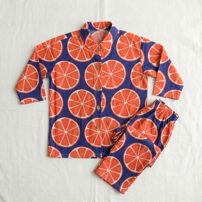 Vastra Cambric Cotton Play to Sleep Cord-Set Blue Orange