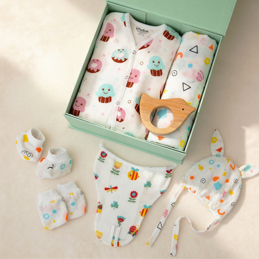 Vastra Organic Muslin 9 pcs New Born baby Gift