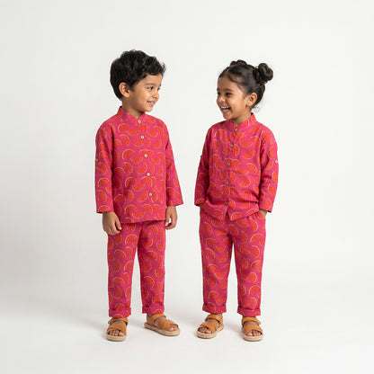Vastra Cambric Cotton Play to Sleep Cord-Set Watermelon