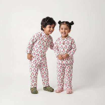 Vastra Cambric Cotton Play to Sleep Cord-Set White Penguin