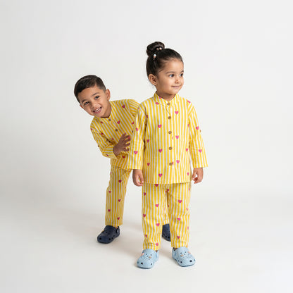 Vastra Cambric Cotton Play to Sleep Cord-Set Yellow Heart