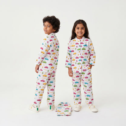 Vastra Cambric Cotton Play to Sleep Cord-Set colourful cars