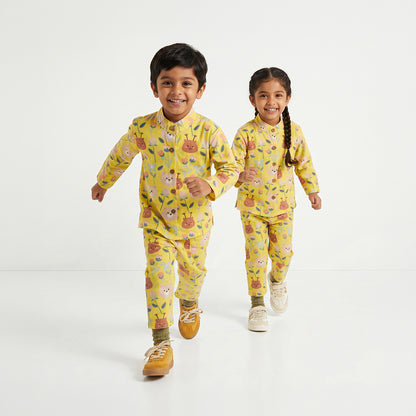 Vastra Cambric Cotton Play to Sleep Cord-Set Yellow Bear