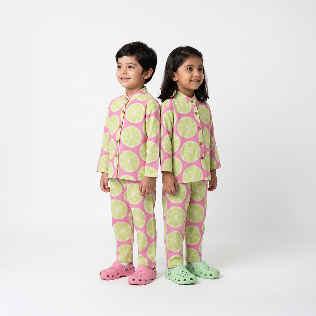 Vastra Cambric Cotton Play to Sleep Cord-Set Pink Lemon