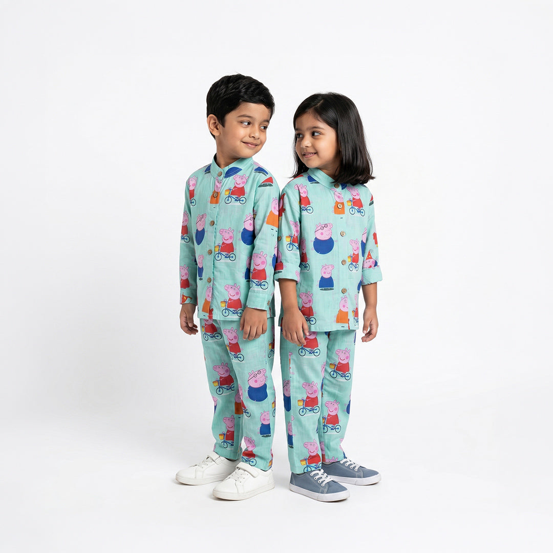 Vastra Cambric Cotton Play to Sleep Cord-Set Peppa Pig Print