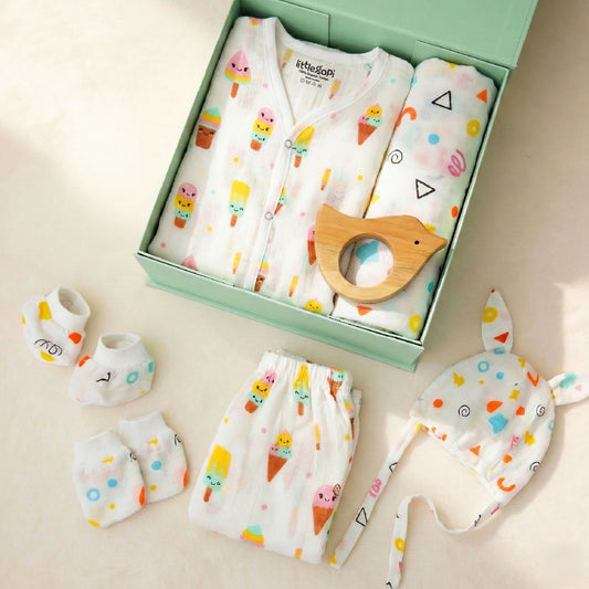 Vastra Organic Muslin 9 pcs New Born baby Gift