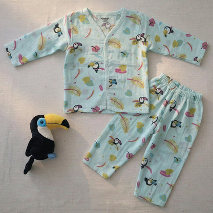 Vastra Organic coloured Full Sleeve Muslin Buy 3 sets Pyjamas and Get 1 Free