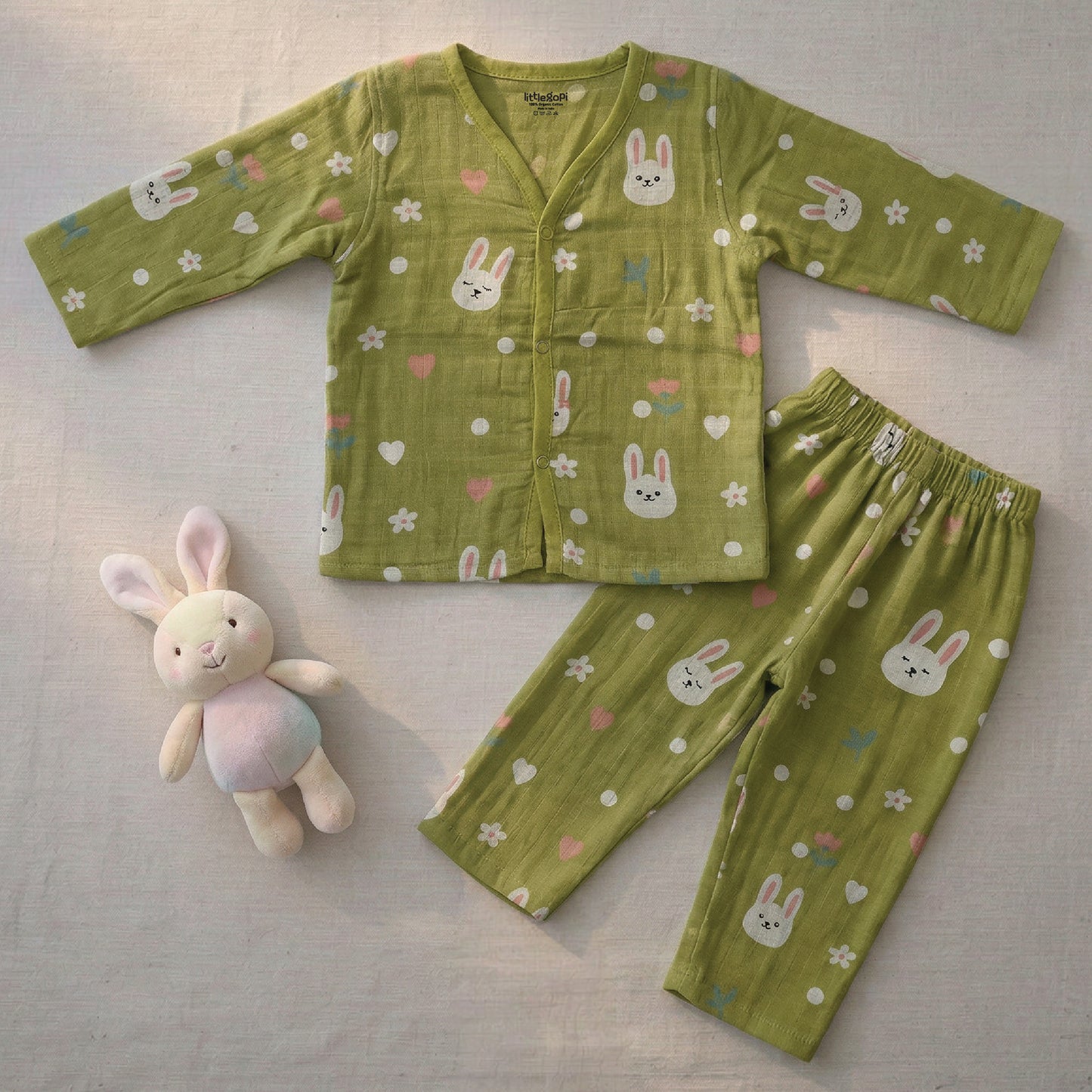 Vastra Organic coloured Full Sleeve Muslin Buy 3 sets Pyjamas and Get 1 Free