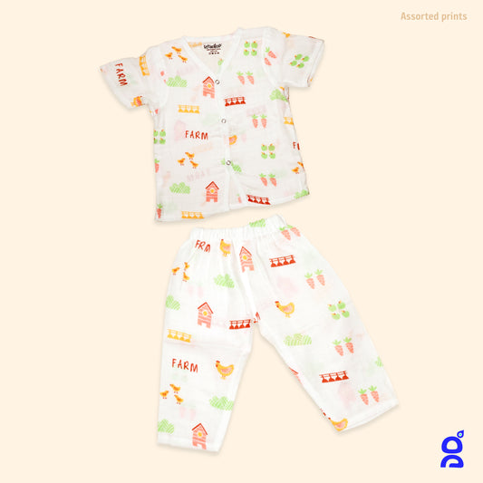 Organic Muslin Sleepsuit Pack of 1 (Half Sleeve)