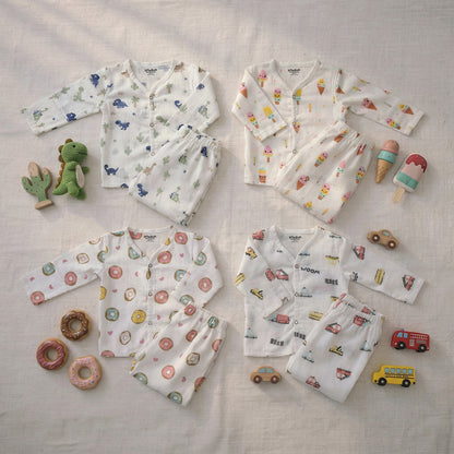Vastra Organic Full Sleeve Muslin 4 sets Pyjamas