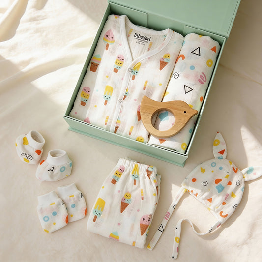 Vastra Organic Muslin 9 pcs New Born baby Gift