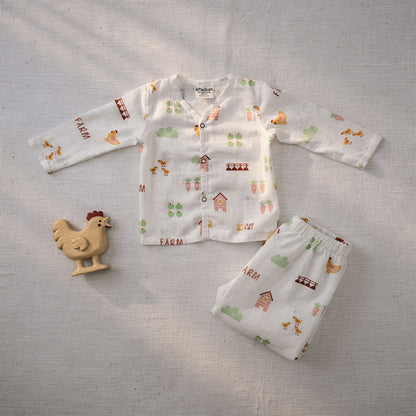 Vastra Organic Full Sleeve Muslin 4 sets Pyjamas