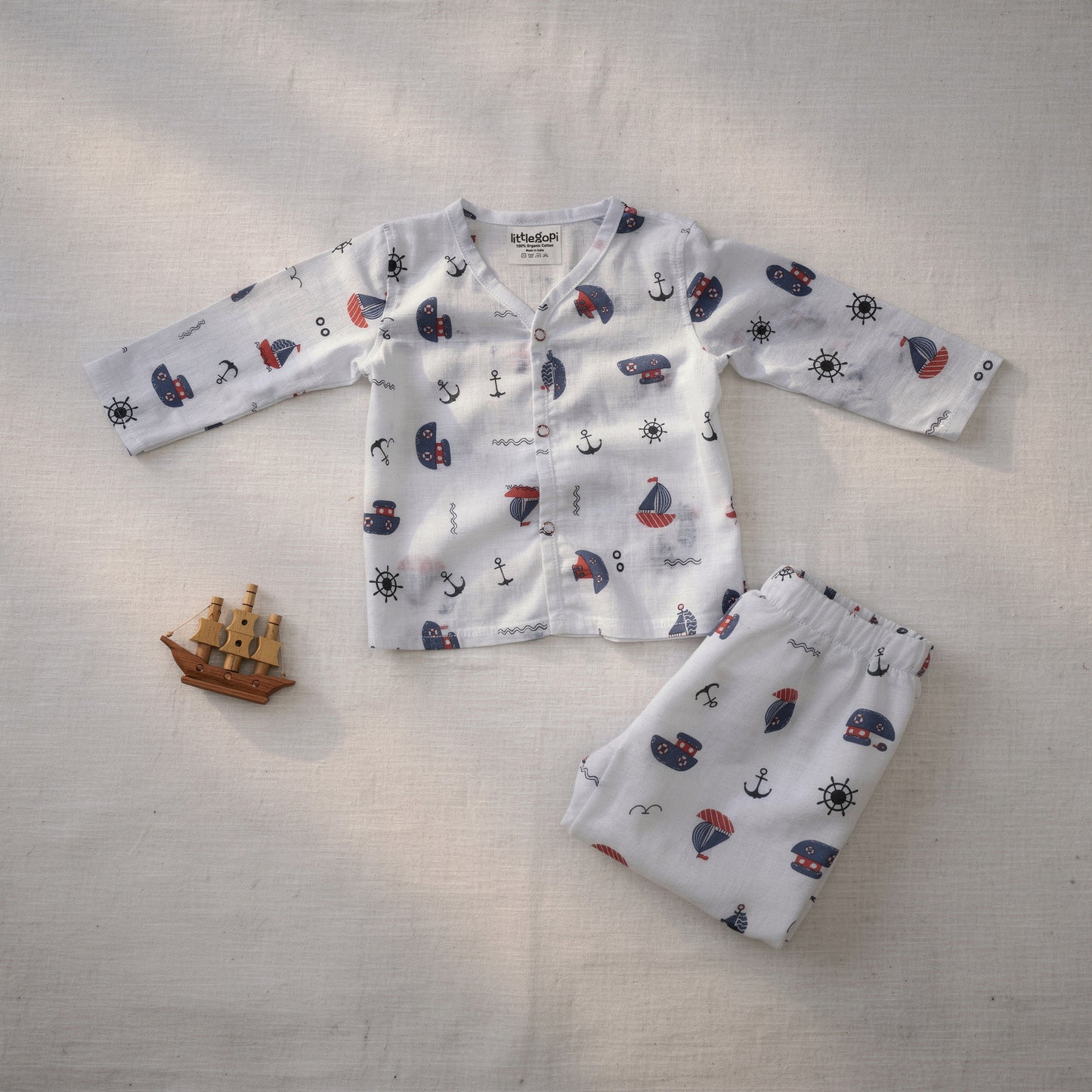 Vastra Organic Full Sleeve Muslin 2 sets Pyjamas