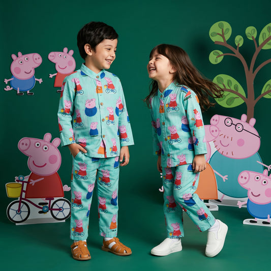 Vastra Cambric Cotton Play to Sleep Cord-Set Peppa Pig Print