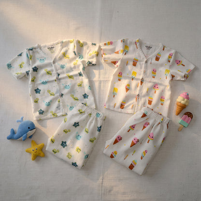 Vastra Organic Half Sleeve Muslin 2 sets Pyjamas