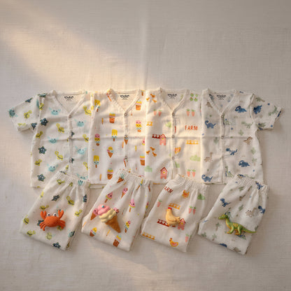 Vastra Organic Half Sleeve Muslin 4 sets Pyjamas