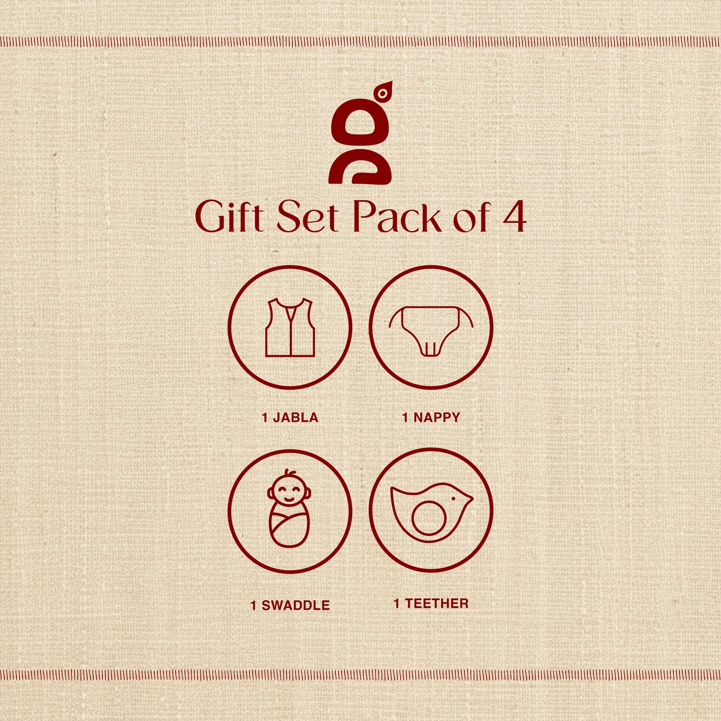 Vastra Organic Muslin 4 pcs New Born baby Gift