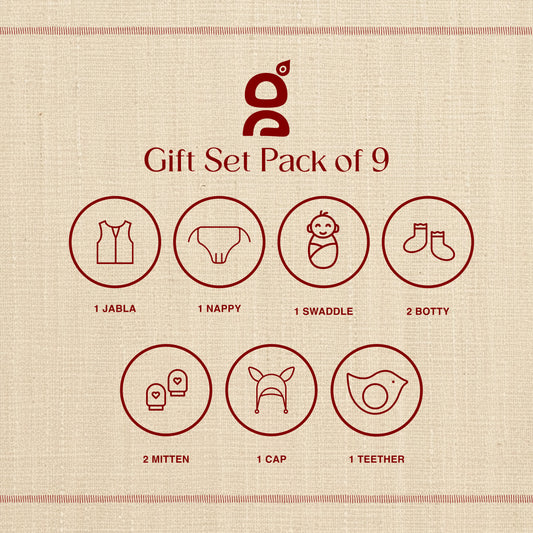 Vastra Organic Muslin 9 pcs New Born baby Gift