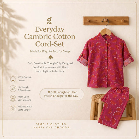 Vastra Cambric Cotton Play to Sleep Cord-Set Watermelon